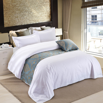 Supply hotel linen hotel white bed sheet manufacturers wholesale five-star hotel four sets of all cotton pillowcases