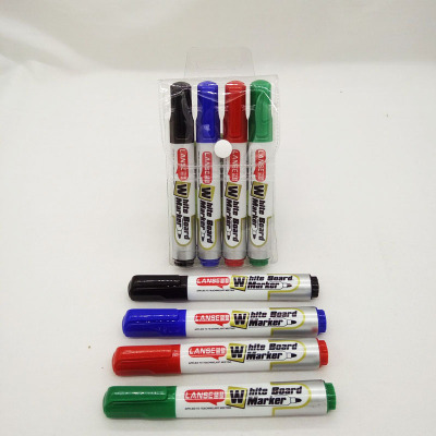 Lancer WB-105 4 pcs PVC bag mixed color whiteboard pen children's plate wipe pen