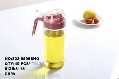 Glass oil pot with color box package 8895/8896