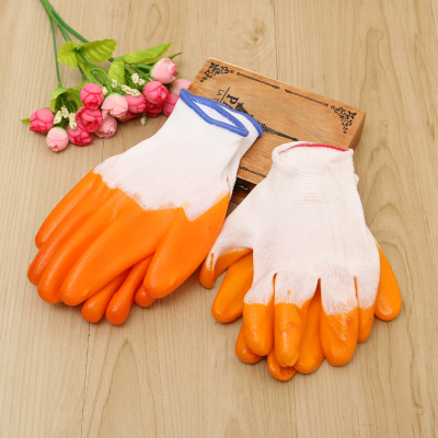 Latex yellow and white labor protective operational protective gloves