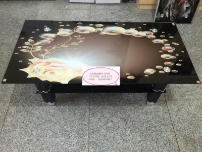Factory direct living room steel Rewan glass coffee table TV table glass 3 layer leisure shelves