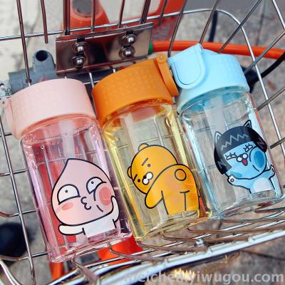 Creative glass with straw child with hand cup student cute couple cup with outdoor cup