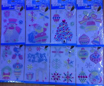 Christmas stickers Christmas diamonds double embossed card staggered stickers stickers