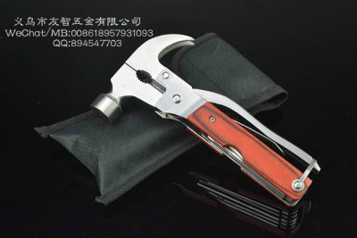 Stainless steel multi - color color wood handle claw hammer Oxford cloth package