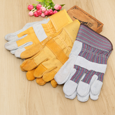 Manufacturer direct sale of double color striped pattern labor protection gloves