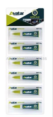 2017 AVATAR factory hot sell 502 cyanoacrylate adhesive super glue 6PCS