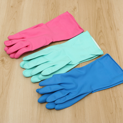 Latex material household cleanser gloves are of various colors and styles