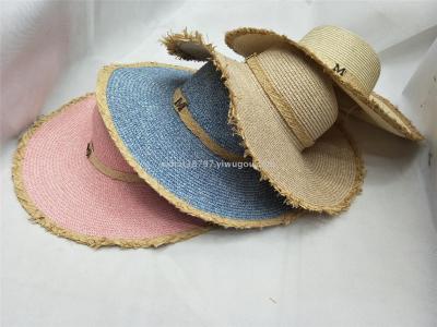 Spring and summer big rim hat lady beach hat personality sunshade hat M standard