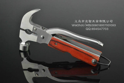 Stainless steel multi-color color wood handle claw hammer