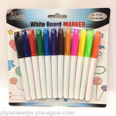12 Color Card Pack Whiteboard Pen Set Color Erasable Marking Pen