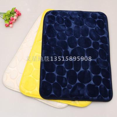 Factory Direct Sales of the New Monochromatic Embossed Flannel Door Mat Floor Mat Home Ground Mat