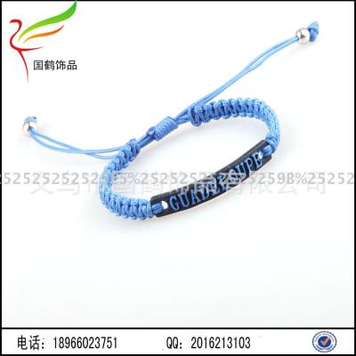 Retro wax line braided bracelet plastic brand custom logo