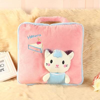 Pink Bunny Cute Cartoon Animal Avatar Pillow and Blanket Children Nap Cover Blanket Blanket