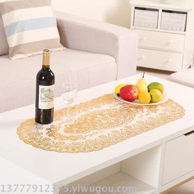 The new PVC hot gold tea table mat modern style tablecloth tea mat manufacturers wholesale.