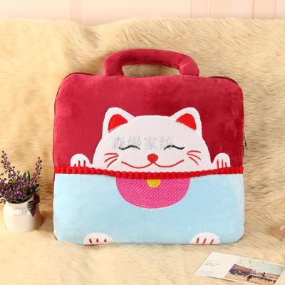 New Cartoon Lucky Cat Series Pillow and Blanket Car Air Conditioner Quilt Nap Children's Knee Blanket