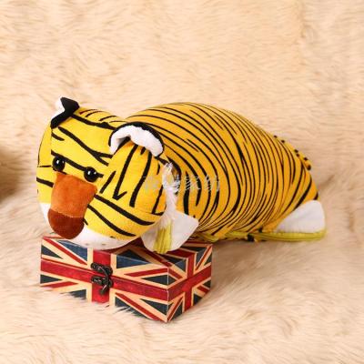 Cute Tiger Avatar Simulation Pillow Blanket Lumbar Pillow Backrest Travel Essential Car