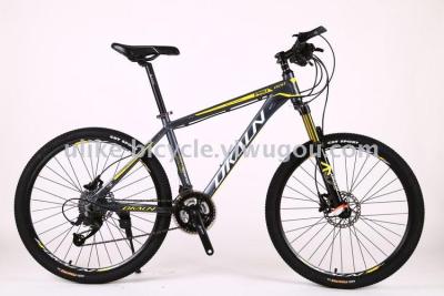 Bicycle aluminum alloy mountain bike 26 \"27 speed oil disc high speed mountain bike factory direct selling