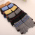 New men 's striped knitted five - finger gloves touch screen split finger gloves winter color