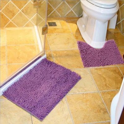 Superfine fiber mats chenille mats caterpillar long hair non - slip mats bathroom toilet two - piece three - piece set