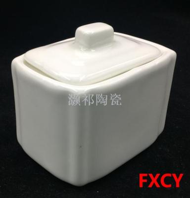 White porcelain tea cans small mini tank storage tank