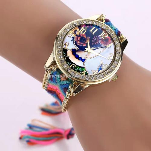 new korean style hand-woven wool watch cartoon girl back female watch