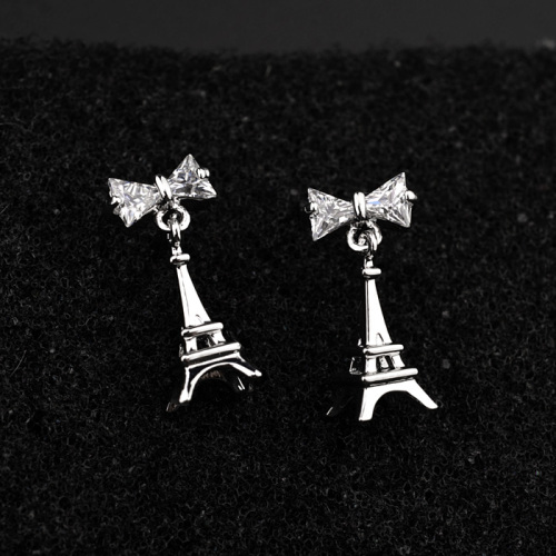 Regent Ornament Rigant Inlaid Zircon Butterfly Tower Earrings 0873770702