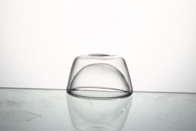 S64 large mouth double glass cup