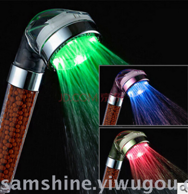 Light Healthcare LED Anion Spa Temperature Control Colorful Handheld Shower Show --oy021