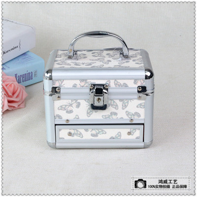 Simple makeup case portable double makeup box personality Simple accessories