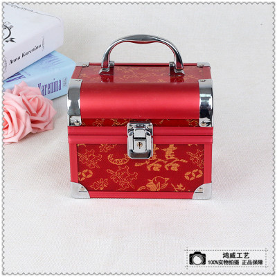 Chinese red cosmetic case double - layer cosmetic case storage box cosmetic case portable