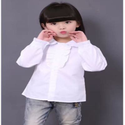 Yiwu purchase men and women long-sleeved white shirt children's clothing students performance service