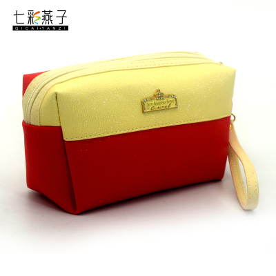 Splicing solid color prince package high quality waterproof makeup bag gift package