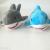 19 cm plush shark toy car with a small doll, small grab doll