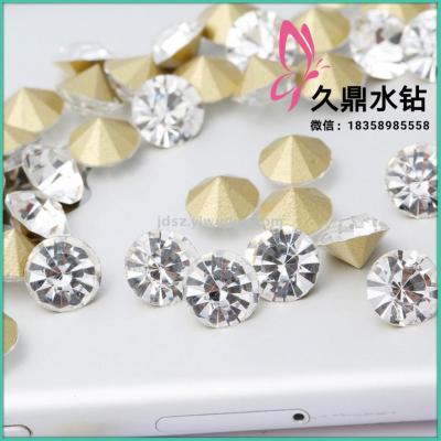 SS3 V-Bottomed Rhinestone Factory Direct Sales White Glass Drill