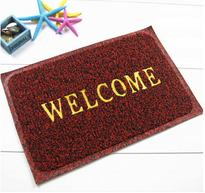 PVC brushed / bead black and white color WELCOME door mat (can be customized national language)