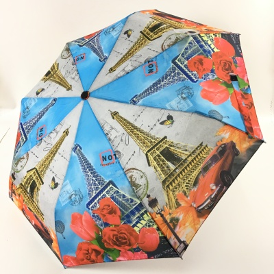 The tower opens with a fashion umbrella