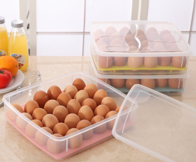 30 grid egg box refrigerator fresh box food vegetables store duck egg demonstration with plastic cover