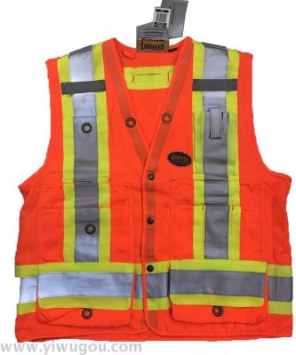 High visibility warning clothing reflective vest
