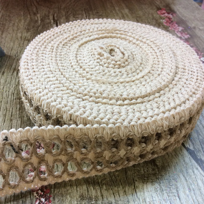 4CM woven with hemp rope woven with DIY process decorative cotton linen rope ribbon ribbon