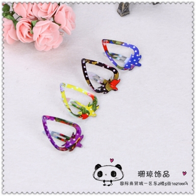 Manufacturers direct marketing lovely strawberry color BB clip hairpin side clip peach hair card