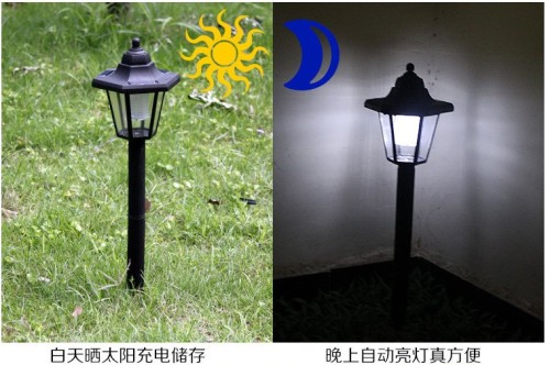 foreign trade exclusive vintage lamp solar lamp hexagonal lamp led solar garden light lawn lamp