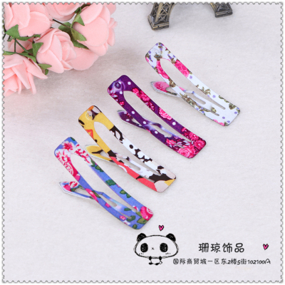 Children's spray-painted printing pure and fresh high-grade BB clip girl basic headwear