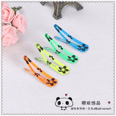 Lovely broken flower cartoon BB clip children 's head adorn article relaxed and contracted bang clip