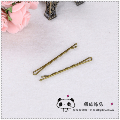 Retro gold word hairpin move popularity simple hair ornaments cross edge clip
