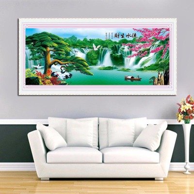 The new 5D water fountain diamond painting landscape cross - embroidered living room large diamond embroidery.