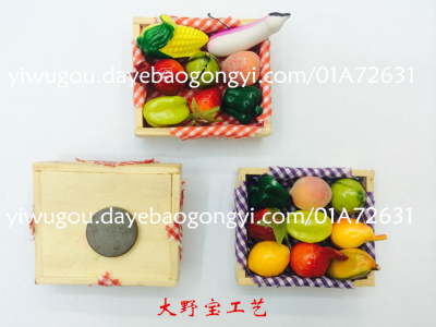Wooden refrigerator stickers, simulation of fruit magnet exports