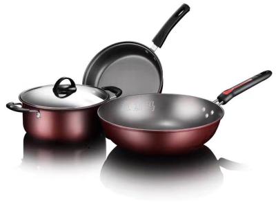 US Yun stainless steel frying pan wok pot three sets of gift sets