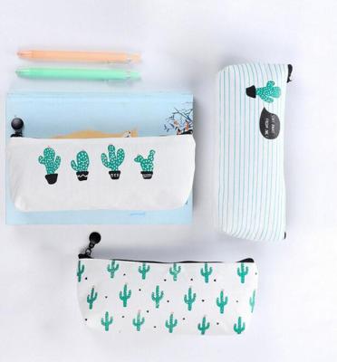 Stationery Cactus fruit Canvas Pencil case Simple writing case male and female students pencil case
