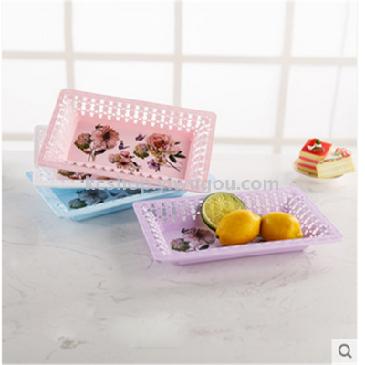 Rectangular plastic tray creative tea cup plastic tea tray table set with a fruit tray