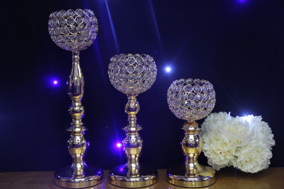 Wedding prop main table set crystal candlestick road lead.